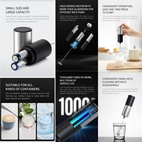Mousseur à lait électrique mini efficace en acier inoxydable, batteur à main à piles, mélangeur de lait automatique, créateur de mousse de lait