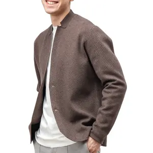 Knit Suit Sweater Cardigan Men Knit Jacket Men&#39;s Sweatshirts Long Sleeves Fashion Custom Logo Designer Fall Standard Autumn