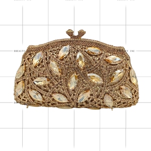 Pochette de Soirée Vintage de Luxe pour Femme avec Strass Floraux et Cristaux, Sac à Main en Forme de Boulette avec Chaîne Amovible pour Fêtes Thématiques et Rendez-vous - Product Image 4