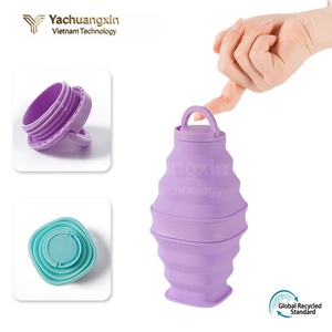 Yachuangxin Silicone <b>Foldable</b> <b>Water</b> <b>Bottle</b> 17cm x 9.5cm Teal Color Compact Portable For Camping Outdoor Use - Product Image 6