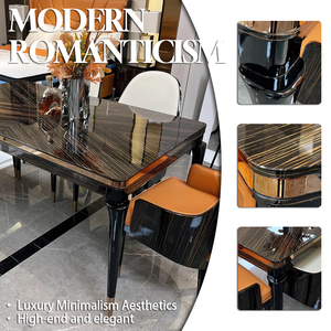 <span class=keywords><strong>Tavolo</strong></span> <span class=keywords><strong>da</strong></span> Pranzo Moderno di Lusso per <span class=keywords><strong>6</strong></span> Persone, in Legno Massello, Rettangolare, con Finitura Lucida - Product Image 2