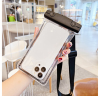 Étui de téléphone portable imperméable EVERSTAR en PVC avec fermeture éclair, sac transparent, design sportif, couleur personnalisable, 10x23cm, universel