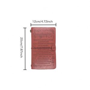 Top Sell Wholesale A6 Vintage <b>Refillable</b> Hardcover <b>Leather</b> Bound Thread Sewn Kraft Inner Pages Daughter Dad Journal <b>Notebook</b> - Product Image 4