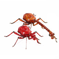 Figura de Escarabajo de Cuello Largo, Kit de Rompecabezas Mecánico 3D, Insecto en Miniatura de Acrílico Cortado con Láser, Decoración Artística para Escritorio, Regalo para Adultos