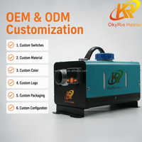 Chauffage diesel intégré OkyRie AX22H à commutation automatique 12V 24V, ultra silencieux et portable pour tente extérieure, camping-car, fourgonnette