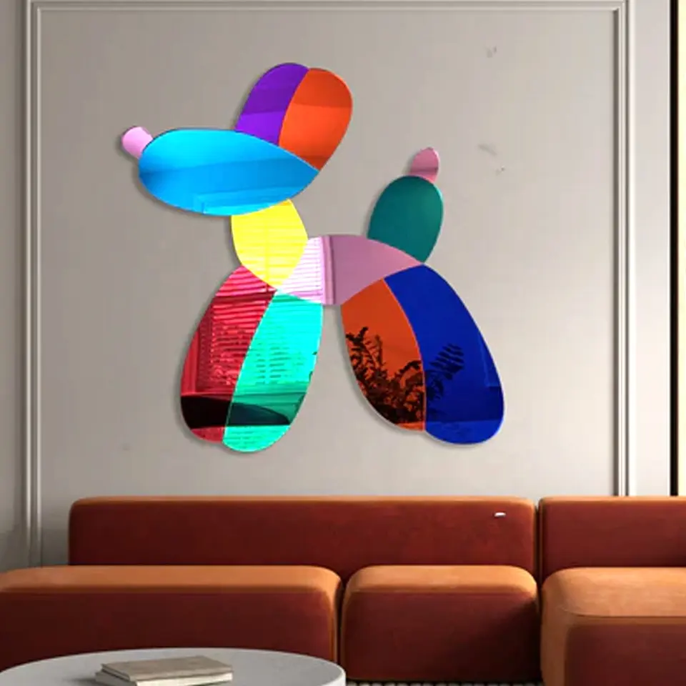 Balão personalizado Dog Decor Espelhado Acrílico Art Wall Escultura
