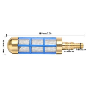 Filtro para limpiador de alta presión, 195mm x 43mm, malla de cobre puro, filtro de entrada para bomba agrícola, para desengrasar y filtrar impurezas - Product Image 2