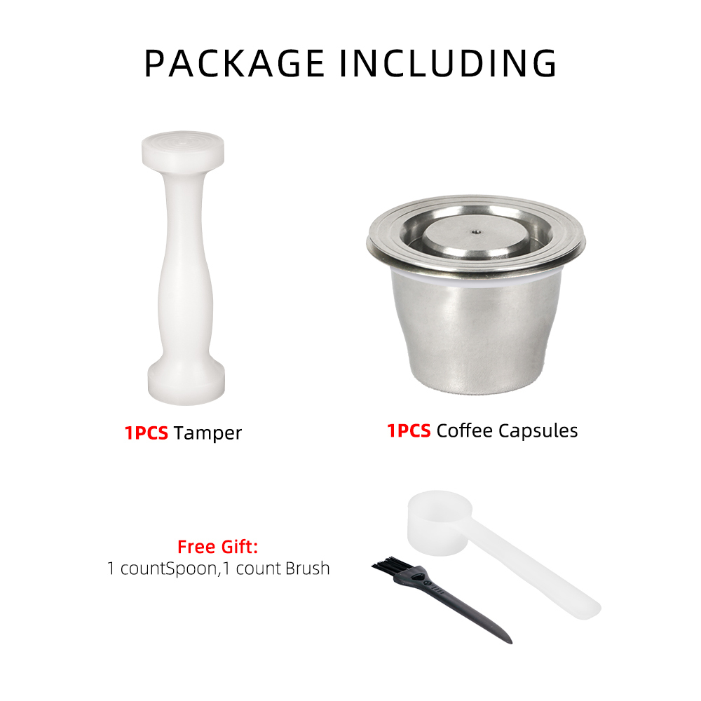 1pcs capsule,1pcs tamper,1pcs spoon,1pcs brush