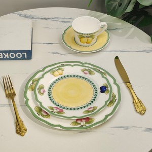 YW 4-Piece Ceramic Bone China Bowls and Plates <b>Dinnerware</b> <b>Set</b> with Lucky and Joyous Pattern for Business Gifts - Product Image 4