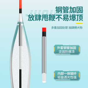 Flotteur de pêche sauvage vertical profil T 3,6-6g, flotteur sensible pour gros poissons pour réservoir et étang, tube flottant en plastique - Product Image 4