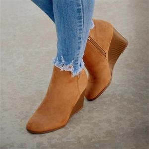 Botines de Mujer Otoño Invierno <span class=keywords><strong>2021</strong></span> con Cremallera, Diseño Retro <span class=keywords><strong>Chelsea</strong></span> con Plataforma, Estilo Independiente, Tallas Grandes - Product Image 3