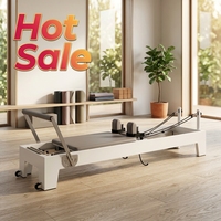 Máquina de Pilates Reformer Profesional de Grado Estudio, Cama de Madera de Roble Macizo con Acabado de Pintura Horneada, Máquina Premium Portátil para el Hogar