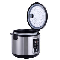 Penanak Nasi Elektrik Multifungsi Casing Stainless Steel Digital Timer 15 Jam Pengaturan Waktu Tunda Panci Dalam Anti Lengket Dengan Rak Kukus