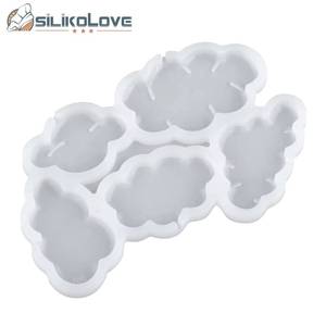6-cavity multi-size cloud-shaped <b>silicone</b> resin jewelry making tool DIY lollipop mold - Product Image 3