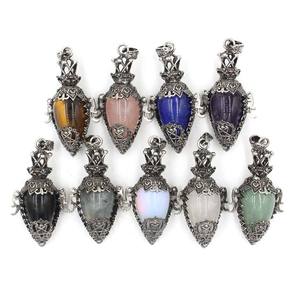 Pendules en cristal <span class=keywords><strong>d</strong></span>'œuf en argent antique, pierres précieuses naturelles, pendentif <span class=keywords><strong>goutte</strong></span> <span class=keywords><strong>d</strong></span>'<span class=keywords><strong>eau</strong></span>, pendules de radiesthésie pour la divination - Product Image 5