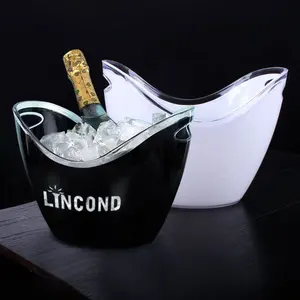 Champagne Plastic Ice Bucket 3.5L Ice Bucket PS Plastic Ice Bucket Cooler Holder For Drinks