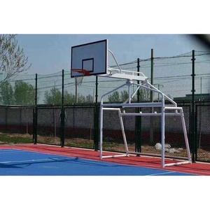 LDK equipamiento deportivo Nuevo diseño canasta de baloncesto de acero y aluminio y portería de fútbol 2 en 1 para uso escolar - Product Image 3