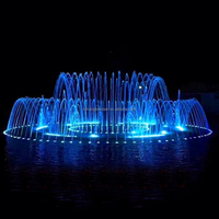 Fuente de Agua Decorativa Pequeña de Acero Inoxidable para Exteriores, Controlada por Música, Resistente al Agua, con Control DMX