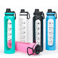 Nouvelle tasse portable en verre borosilicate de 1000 ml avec poignée, couleur macaron, pour cadeau promotionnel