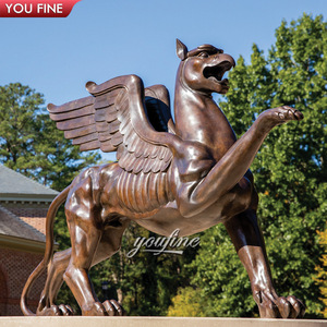 Statue de Griffon de Jardin, Sculpture de Fontaine en Bronze de Griffon - Product Image 3