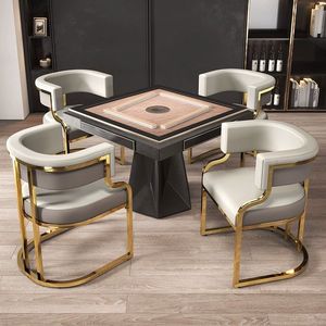 Silla de Comedor Moderna de Metal de Lujo con Tapicería de Cuero PU, Ecológica y Duradera para el Hogar, Oficina, Hotel, Salón de Uñas - Product Image 6