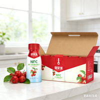 NFC Crabapple-sap, vers geperst uit vers fruit, bevat geen toevoegingen, is gezond en veilig om te drinken en bevordert de spijsvertering.