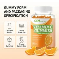 Gummies de vitamine C OEM 250 mg par portion, 60 gummies, complément antioxydant pour le système immunitaire