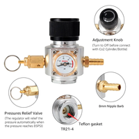 Régulateur de CO2 pour eau gazeuse 0-90 PSI avec valve de décharge et kit de ligne de gaz à raccord rapide pour la fabrication de bière, de vin et d'eau gazeuse