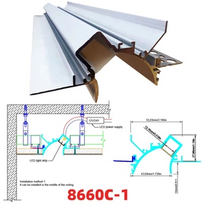 8660c thiết kế mới màu trắng nhúng LED Ốp chân tường Nhôm hồ sơ cho phòng khách và hành lang ánh sáng thạch cao LED hồ sơ - Product Image 3