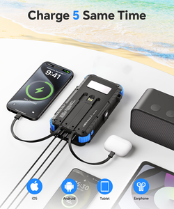 Meilleures ventes 2025 : Lot de 4 panneaux solaires 20000 mAh, batterie solaire portable 12W à charge rapide, batterie Li-Polymère 3 modes universels - Product Image 4