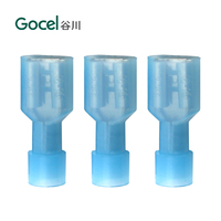 Borne à fourche isolée femelle 6,3 mm en nylon, à déconnexion rapide, en cuivre laiton étamé, à sertissage à froid, certifiée ROHS pour faisceau de câbles
