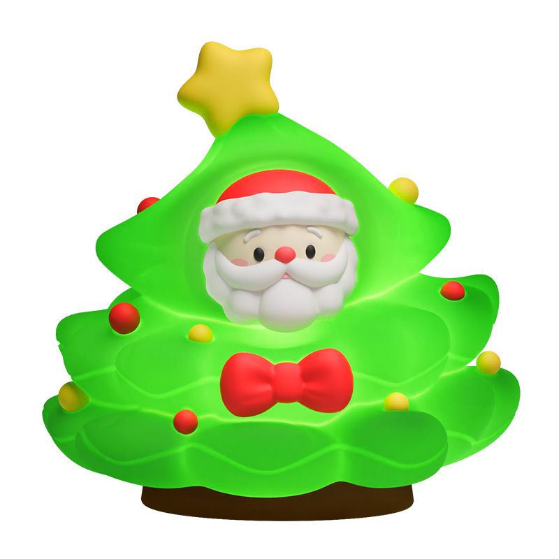Christmas Tree LED Night Light Rechargeable Silicone Bedroom Decoration with Touch Sensor Control Baby Gift for Room