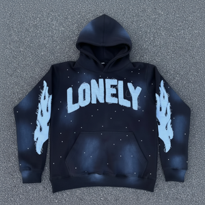 Sweat à capuche à manches longues pour hommes en fibre de bambou 100% personnalisé avec broderie en détresse et poches pour l'automne - Product Image 1