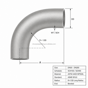 Coude coudé à 90 degrés LR sans soudure en acier au carbone A234 WPB, norme ASME B16.9, haute pression, pour l'industrie pétrochimique, vente en gros directe usine - Product Image 6