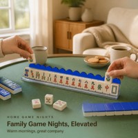 Support de Mahjong en Acrylique Transparent avec Poussoir Magnétique Style Américain, Bord Festonné, Durable, Accessoire de Table de Tournoi