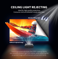 Écran de projection mural Wupro CBSP 16:9 4K HDR en PET à cadre fixe, en stock aux États-Unis, livraison gratuite