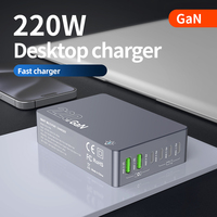 Estación de Carga USB Plegable, Compatible con Enchufes EU y US, 220W, Cargador de Escritorio Gan, Base de Carga para Laptop y Teléfono