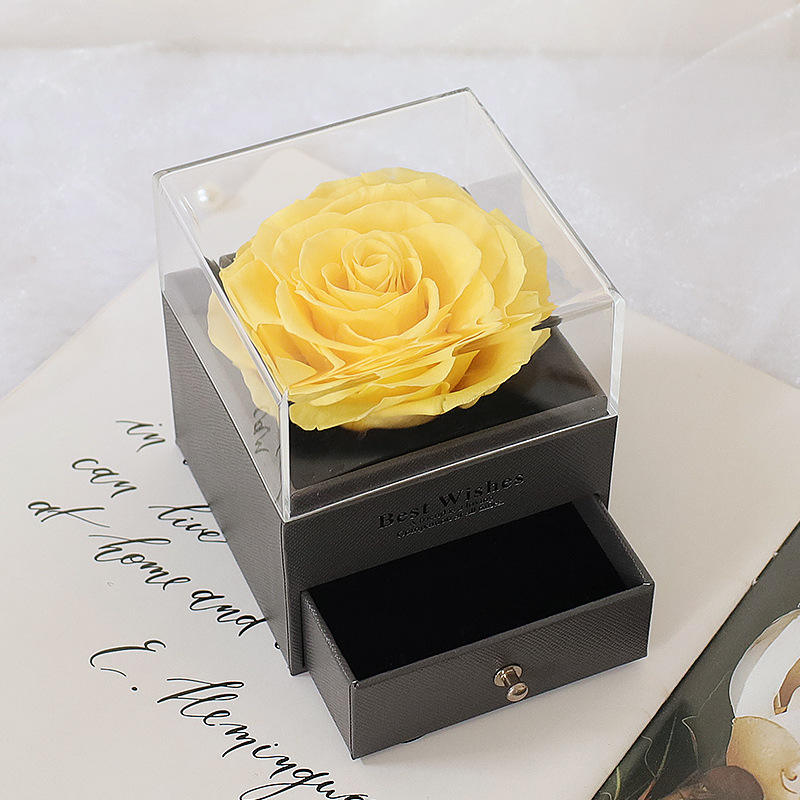 Sac cadeau jaune en acrylique, vendu à l'unité.