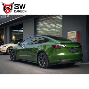 Высококачественный новый комплект из углеродного волокна для Tesla <span class=keywords><strong>Model</strong></span> <span class=keywords><strong>3</strong></span>, включая передний бампер, боковые юбки, задний диффузор, спойлер - Product Image 6