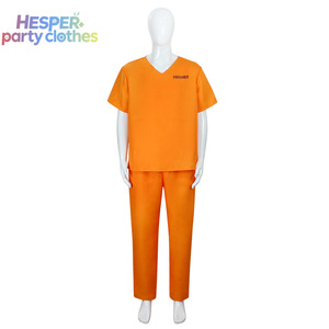 Disfraz de Prisionero Adulto HESPER para Halloween, Uniforme Naranja de Cosplay con Pantalones, para Actuaciones en Escenario y Fiestas de Disfraces - Product Image 2