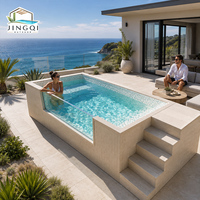 Piscine hors sol modulaire de luxe pour adultes, jacuzzi et spa préfabriqués en fibre de verre, conteneur extérieur.
