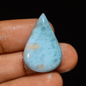 Pierre précieuse Larimar naturelle, 21,5+ carats, bleue, polie, pour la fabrication de bijoux - Product Image 3