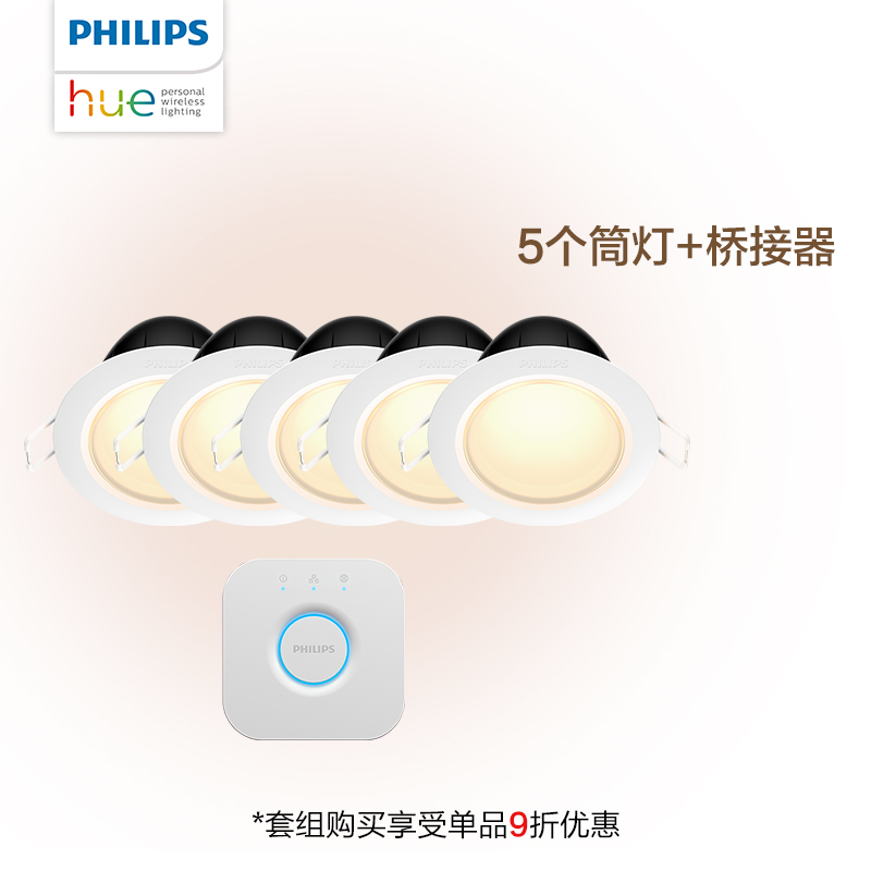 5 downlights + ponts