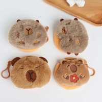 Mignon Fluffty Capibara portefeuille porte-clés Kawaii Soft Stuffed Anime toys Plushie Keyring mini porte-monnaie capybara peluche porte-clés jouet