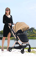 Poussette à pousser bidirectionnelle 0-3 ans Poussette bébé de haute qualité Poussette pratique légère avec auvent multifonction