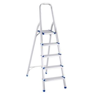 Scala in alluminio a 5 gradini, altezza 119 cm, per uso domestico - Product Image 1