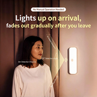 Lampe de nuit à détecteur de mouvement humain rechargeable, sans fil, murale, intelligente, à induction, pour chambre à coucher, couloir, escalier, usage domestique