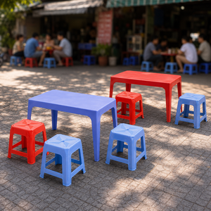 Modern PP Plastic Square <b>Stool</b> Stackable Lightweight Durable Eco-Friendly <b>Storage</b> Multi-Function Living Room Ottoman - Product Image 6
