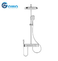 Support haut de gamme poignée thermostatique laiton contemporain et corps PPA 4 poignées ensemble de douche de salle de bain robinet