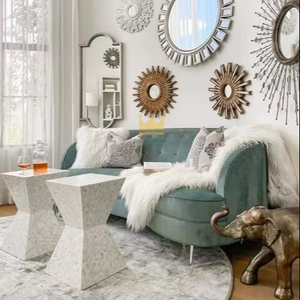 Premium Handmade Accent Table Intricate Mother Pearl Inlay Modern Living Room Furniture OEM Wholesale Export Custom Design - Product Image 1